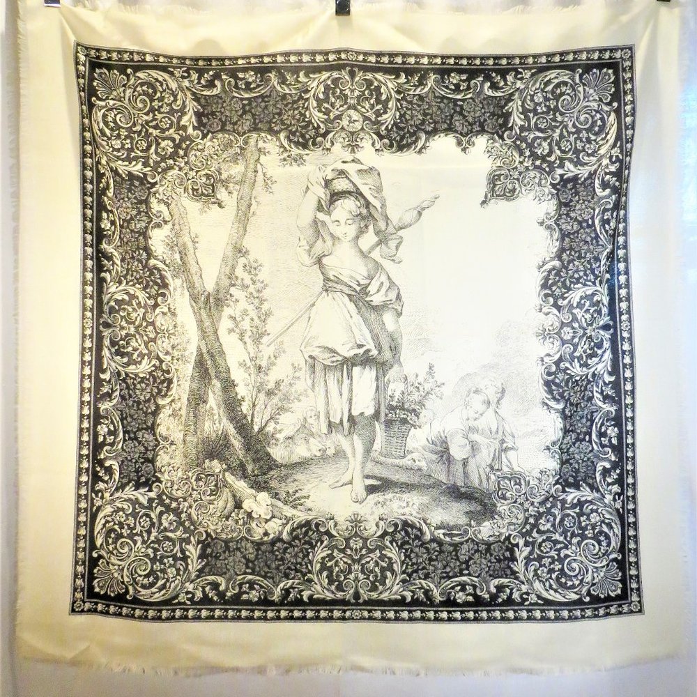 Timney Fowler London Black/Cream Renaissance Shawl